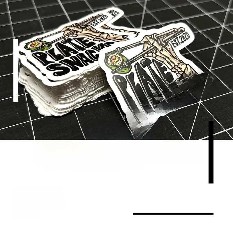 Aangepaste waterdichte stickers PVC vinyl logo cartoon ontwerp merk versieren laptop gesneden gepersonaliseerde sticker glanzende film voor bedrijven - afbeelding 2