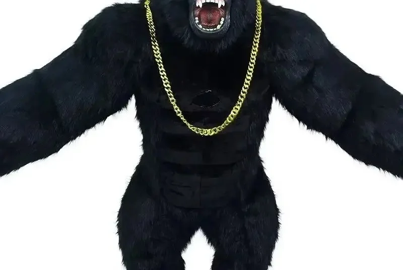 Aufblasbares Gorilla-Kostüm, voller Maskottchen-Anzug, riesige Gorillas, für Erwachsene, Pelz-Gorilla, Cosplay, Kostüm für Veranstaltungen, Partys, keine Batterie