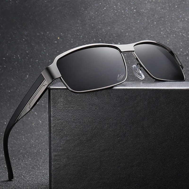 Mode Vintage Quadratischen Metall Rahmen Sonnenbrille Männer Frauen Angeln Fahren Mann Luxus Marke Designer Sonnenbrille UV400 Brillen