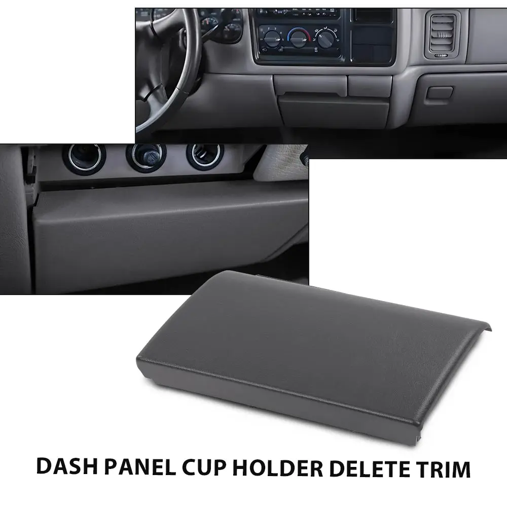 

Dash Trim Panel Cup Holder Delete New Fit for 1999-2002 Silverado Gmc Sierra Dark Gray Abs