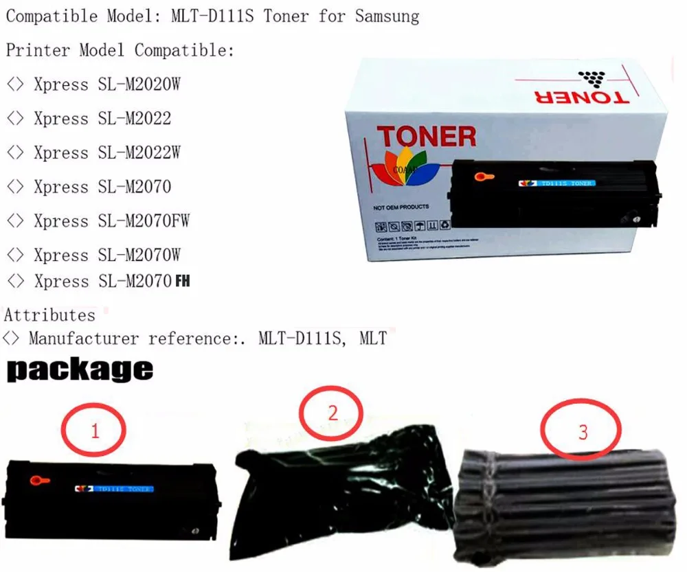 2x TonerKingdom MLT-D111S Cartouches de Toner Compatibles pour Samsung
