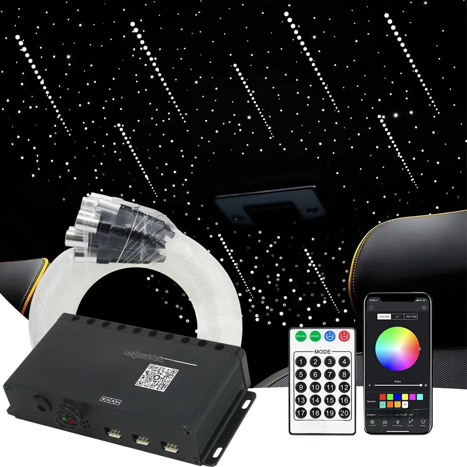 Sterownik światła meteorytowego 5W spadające gwiazdy silnik RF pilot zdalnego sterowania światłowód PMMA kabel oświetlenie LED do sufitu gwiaździstego nieba — zdjęcie 2