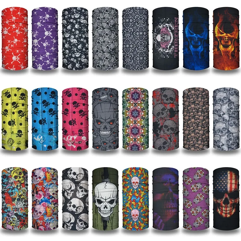 AliExpress Fandana Gear Breathable Skull Neck Gaiter for Cycling Hiking Fishing UV Protection Quickdry Black Bandana Men Women Art Printing Scarf Gift