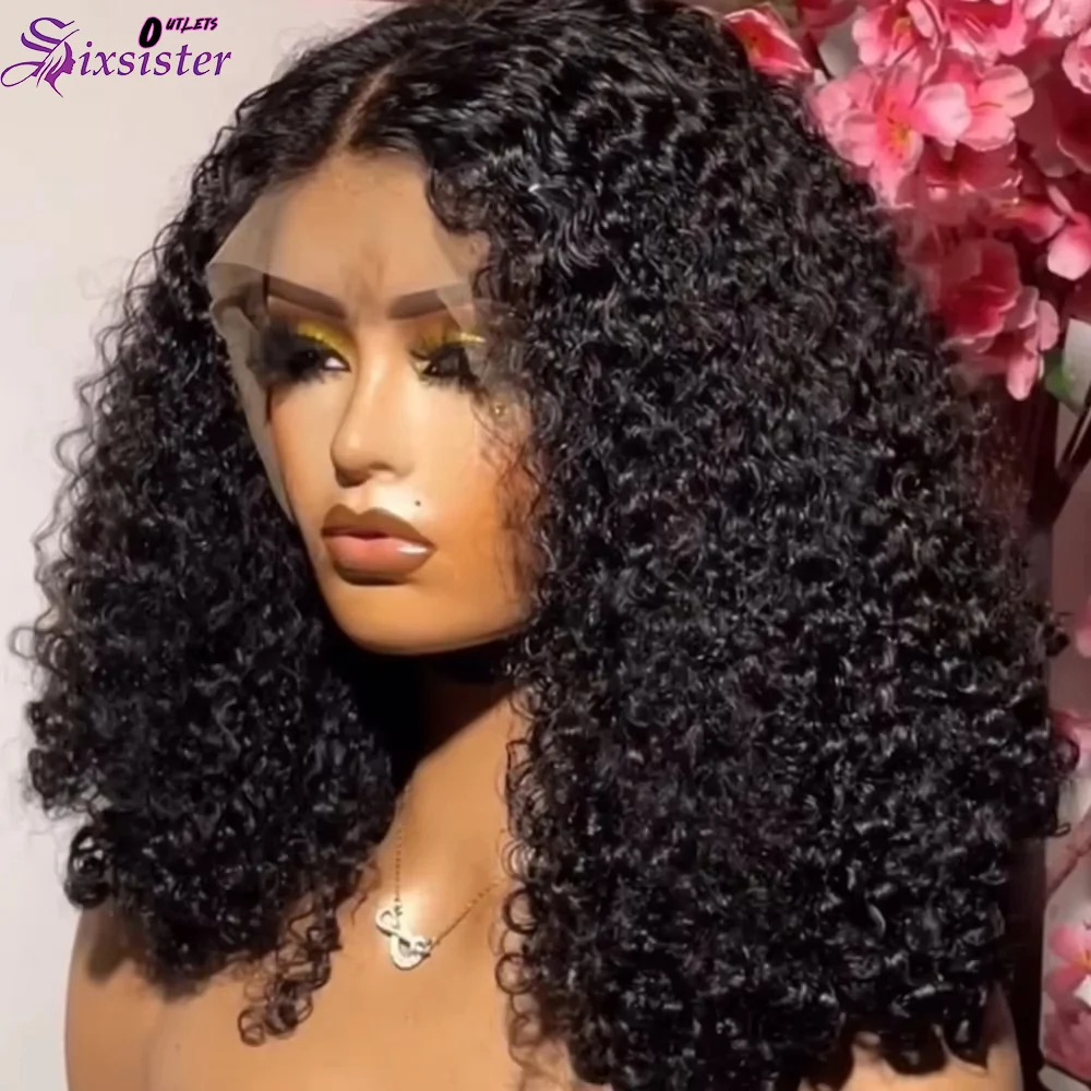 

Deep Wave Short Bob Wigs 100% Brazilian Human Hair 13x4 Lace Frontal Wig Pre Plucked Curly Short Bob Wigs 200% Density For Women