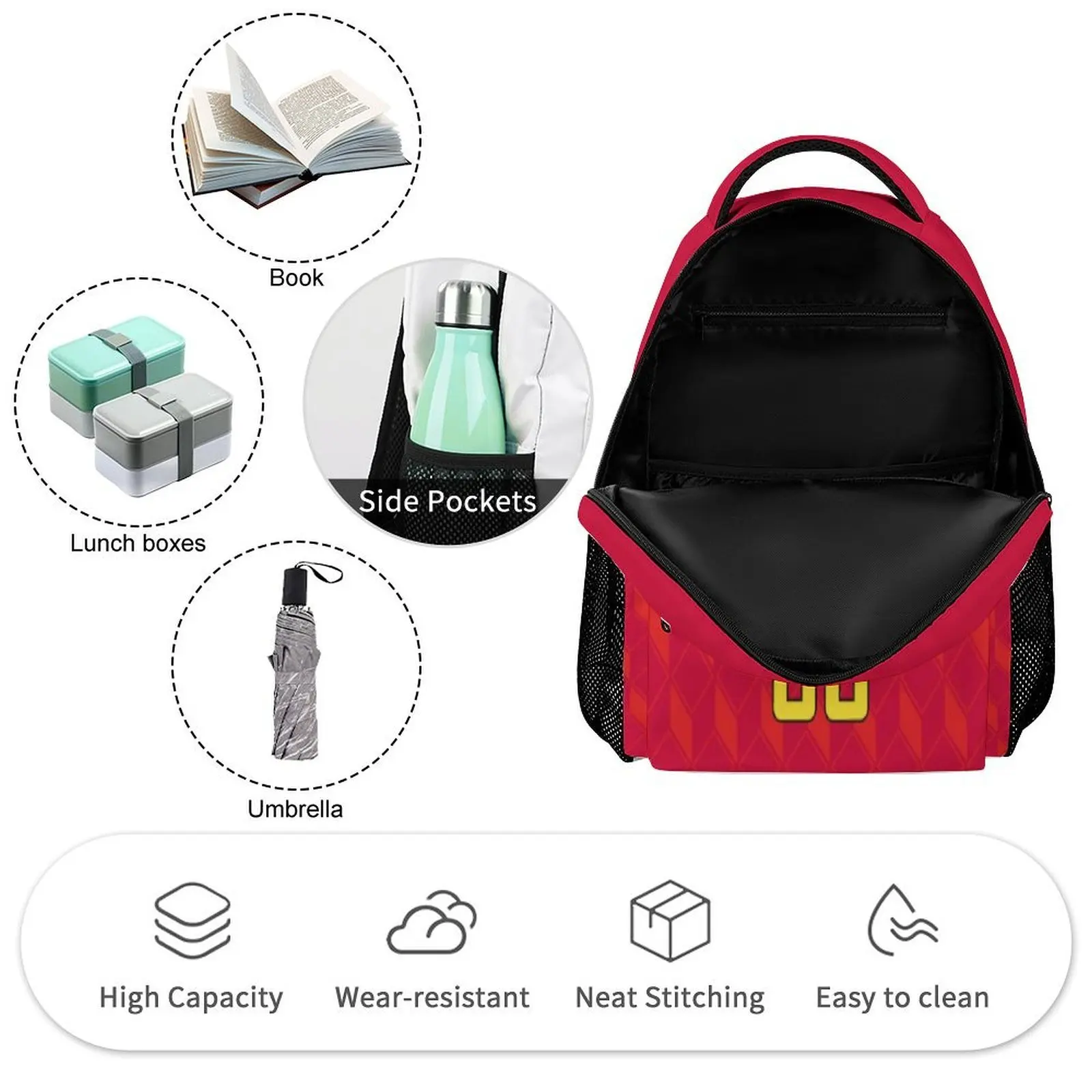 Custom Belgium Backpack for Kids Fashion Soccer National Team Personalized School Bag for Boys Girls Back to School Gift
