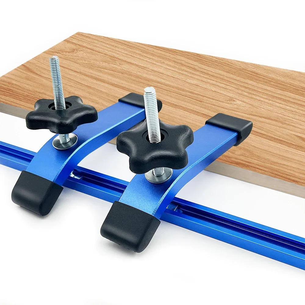 1Pc Szybko działający zacisk przytrzymujący T-Track ze śrubami T i cichymi zaciskami do obróbki drewna ze stopu aluminium do frezarek Wiertarki CNC — 2
