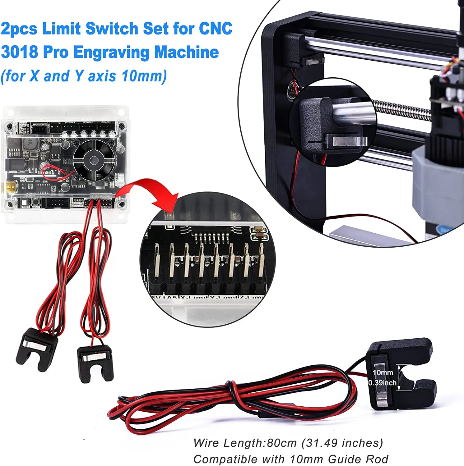 Yofuly CNC 3018 Y-Axis Extension Kit for 3018 to 3040 Engraver with 2 Limit Switches