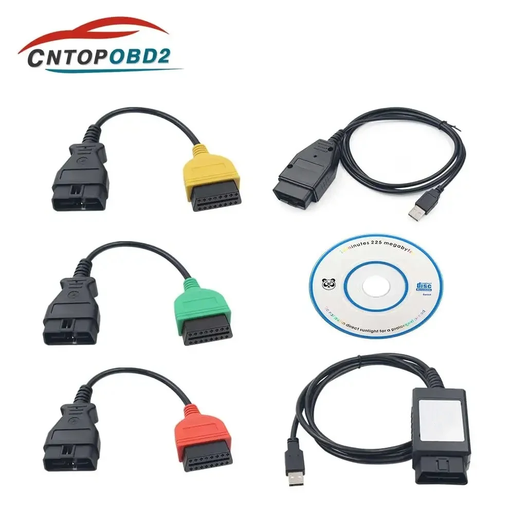 Full Set V4.8 Multiecuscaner Adapter ECU Scanner For Fia/AlfaRome/Lanci Ecu Scanner OBD II Interface Connector Cable