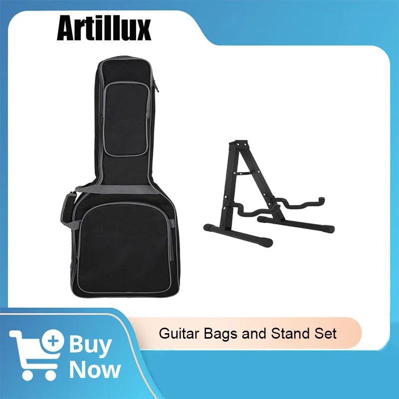 

1Pc Guitar Bags and Stand Set Adjustable Foldable A Shape Guitar Holder Guitar Carrying Bag for Guitar Parts & Accessories