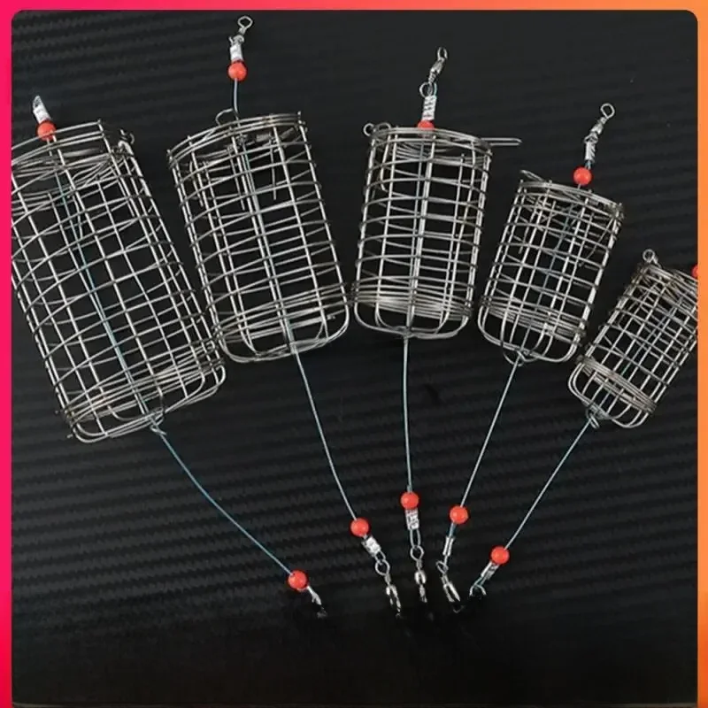 Mangeoire de pêche en acier inoxydable, panier de lanceur d'appâts, support de leurre de poisson, accessoires de pêche, 5 tailles