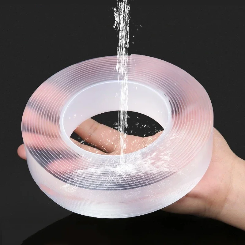 1 Stück Nano-Klebeband, superstarkes doppelseitiges Klebeband, extra stark klebend, rutschfest, wasserdicht, transparentes Klebeband für Küche und Badezimmer