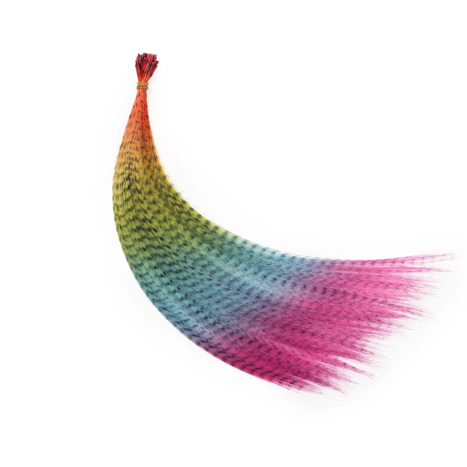 Synthetisch verenhaar Ombre kleur Feather Extensions Regenboog Kleurrijk haar Verenverlenging Lange rechte haarstukken voor meisjes - afbeelding 2