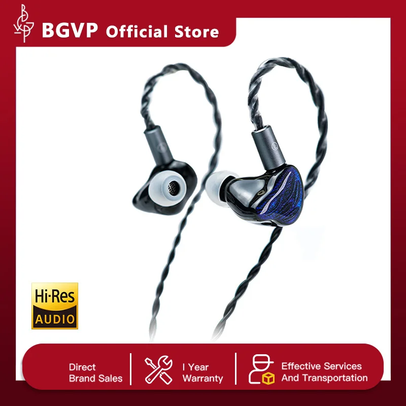 BGVP Feather 4BA + 1DD Armadura Híbrido Driver HiFi Fone de Ouvido IEM