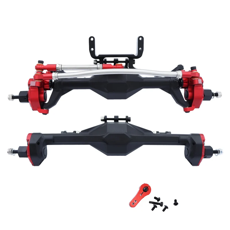 CNC Machined Aluminum Integrated Front Rear Portal Axle Anodized for 1/10 RC Crawler Car Axial SCX10 II RGT 86100 Redcat GEN8