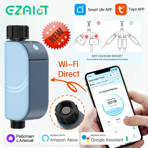 Temporizador de riego WiFi inteligente para jardín