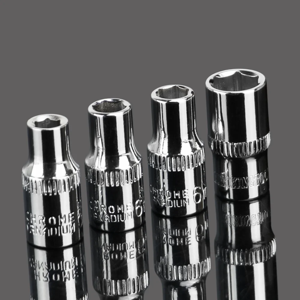 1Pcs Hexagon Socket 1/4 Ratchet Wrench Head Sleeve Chrome Vanadium Alloy 4mm 4.5mm 5mm 5.5mm 6mm 7mm 8mm 9mm 11mm 12mm 13mm 14mm