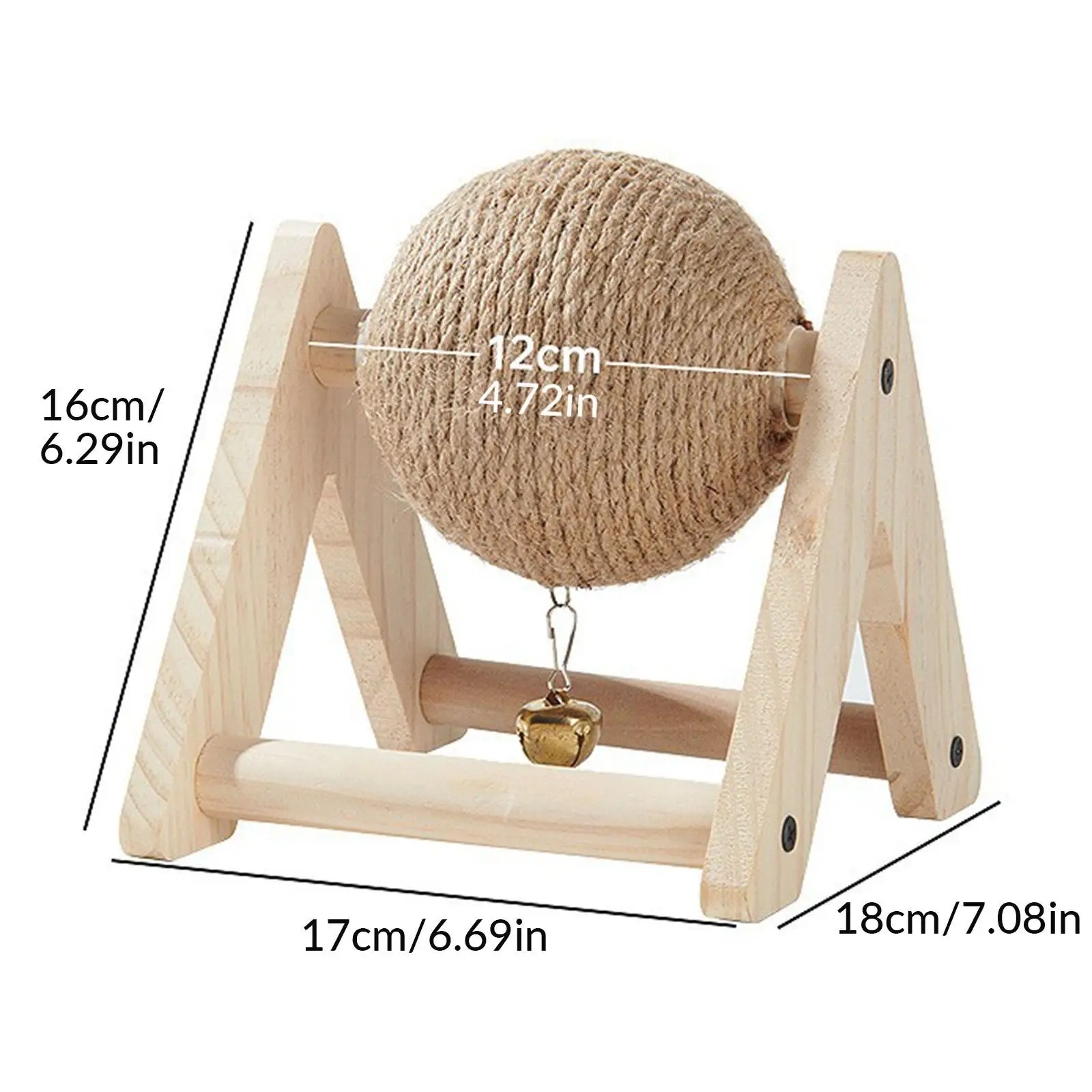 Rabbit Scratch Toy Wood Sisal Grinding Claw Ball Pet Interactive Toy Scratching Ball for Kitty Small Animals Chinchilla view 6