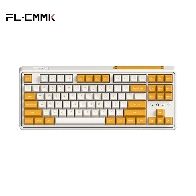 FL · ESPORTS-Wireless Bluetooth Teclado Mecânico com Fio, Single Mode, Três Modos, Full Key, Hot Swap, 2.4G, PBT Keycap, CMK87