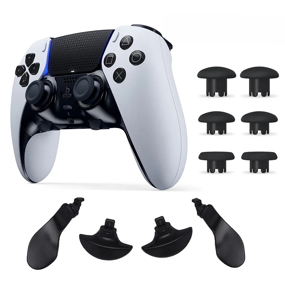 Pour PS5 Edge Dualsense contrôleur remplacement manettes manettes poignée et 4 palettes noir