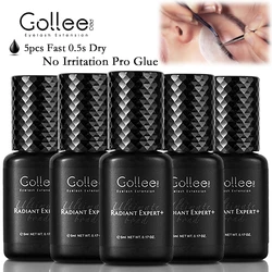 Gollee Waterproof Eyelash Extension Glue 5pcs Wholesale Lash Glue No Irritation Pro Adhesive for Eyelash Lash Extension Supplies