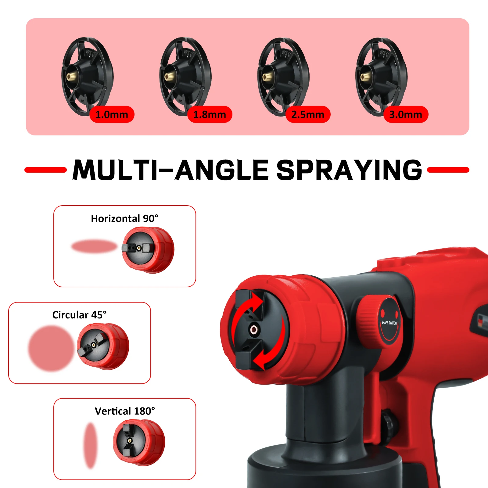 1000ML Cordless Electric Spray Gun Brushless Paint Sprayer Auto Furniture Coating Airbrush for Milwaukee 18V Battery(No Battery)