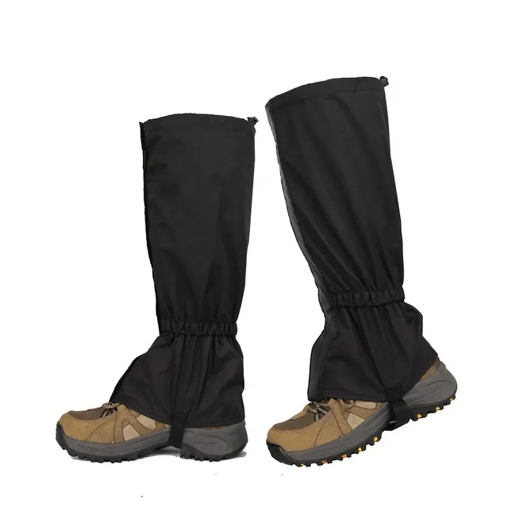Guêtres de bottes de randonnée imperméables, tissu polyester, noir, respirant, enfants, dames, hommes, neige, 402