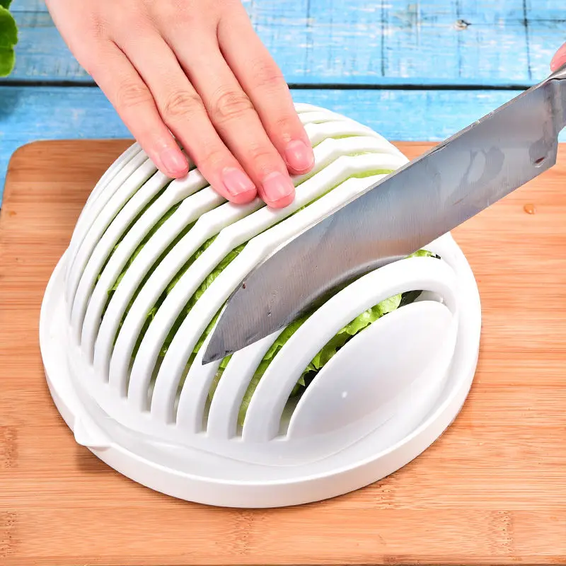 1pc Salad Cutter Chopping Bowl Fruit Vegetable Slicer Divider Quick Slicer Chunk Tool