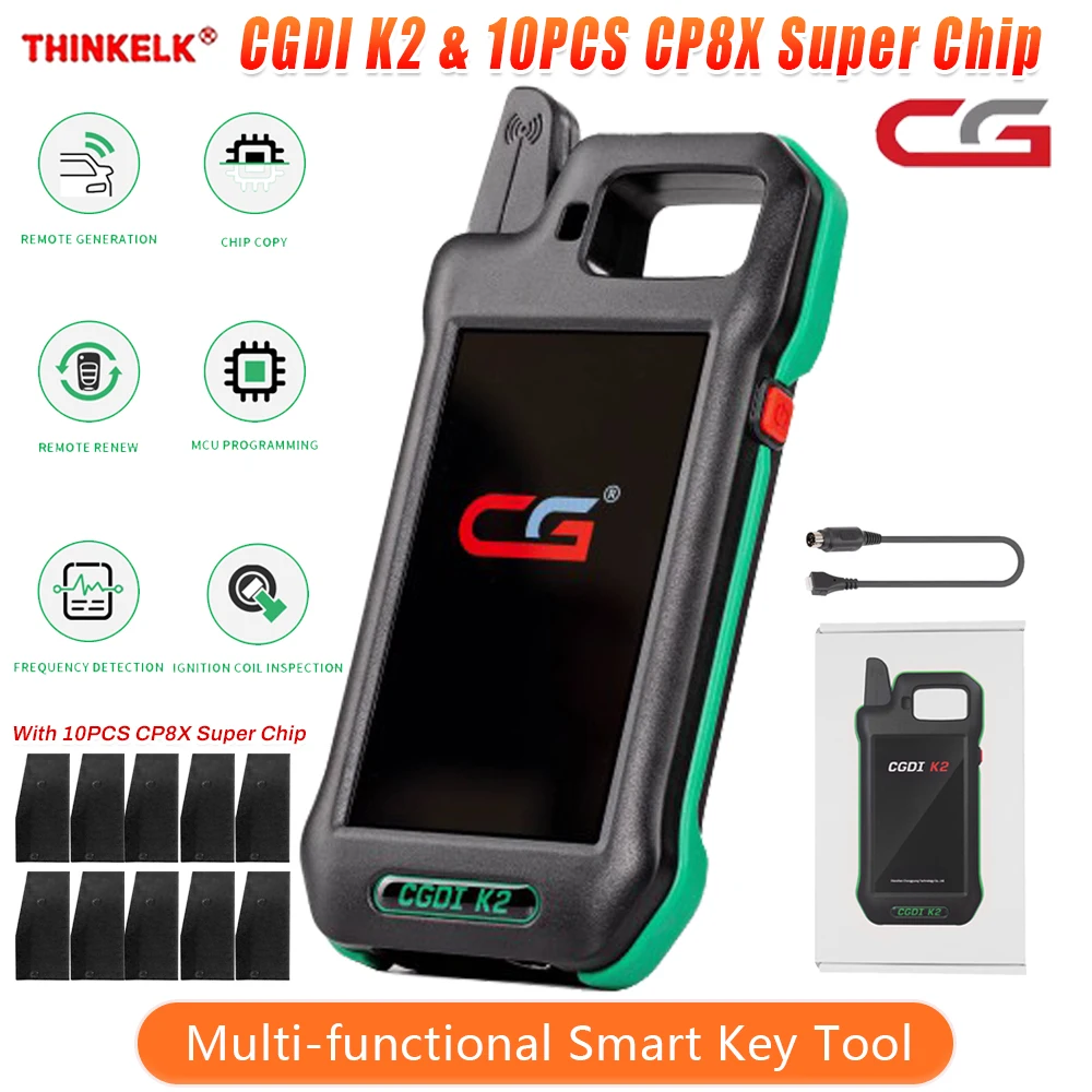 

CGDI K2 и 10 шт. CP8X супер чип Wi-Fi профессиональный многофункциональный инструмент для умных ключей удаленный генератор копия ключей автоматический программатор ключей