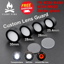 Tactical airsoft M300 M600 X300 X400 Protector Hunting light LED Flashlight Cover Custom Lens Guard 25.4mm 26mm 28mm 30mm