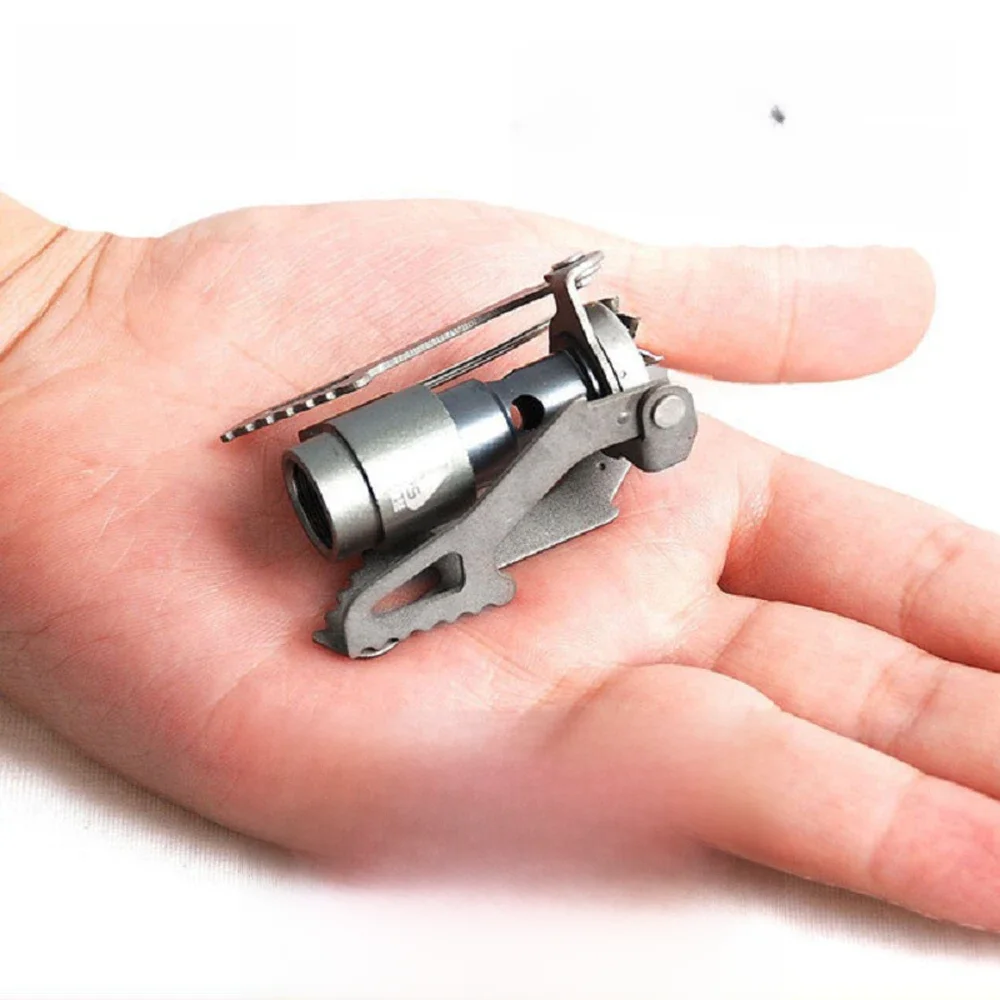 BRS-3000T Titanium Mini Camping palniki gazowe 25g 2700W jednoczęściowy kieszonkowy piec Outdooor piesze wycieczki składany piec do gotowania przenośny — zdjęcie 2