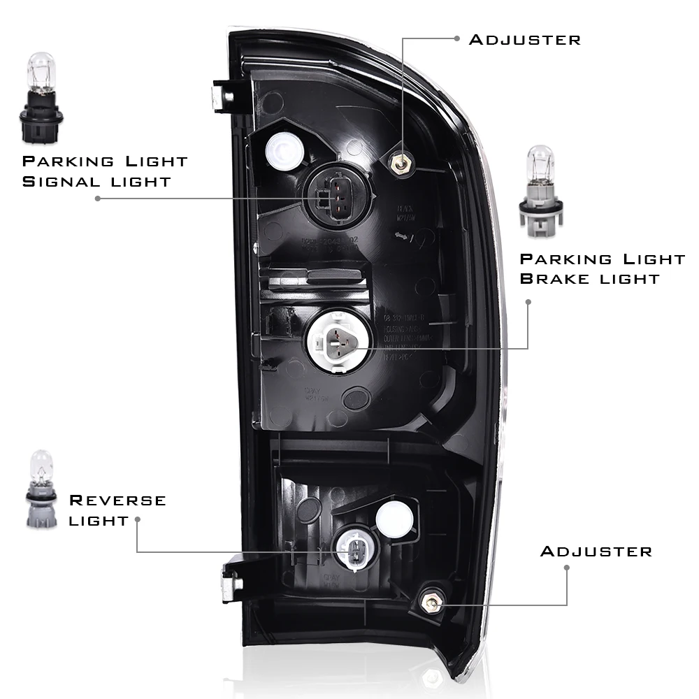 الفرامل الخلفية الذيل ضوء بدوره مصباح إشارة واضح Lh صالح لتويوتا تاكوما Trd 16-21 عدسة الهالوجين 8.1560042008155E + 19 مقاوم للماء #2