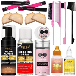 GOIPLE Edge Control Wax Stick Kit for Slick Baby Hair Lace Wig Extensions Adhesive Glue Gel Hair Tool Melting Spray Tint Mousse