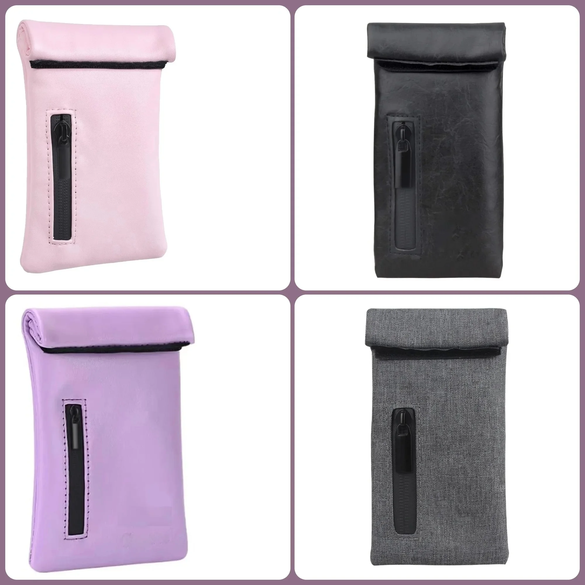 Mallette de rangement en cuir PU pochette de poche portable