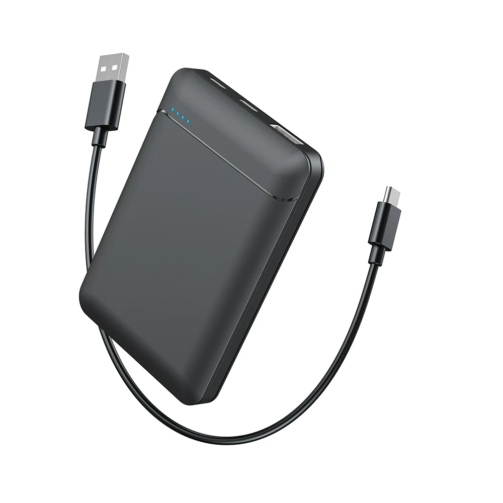 Mini lightweight battery pack, 5000mAh compact portable charger, emergency external power pack