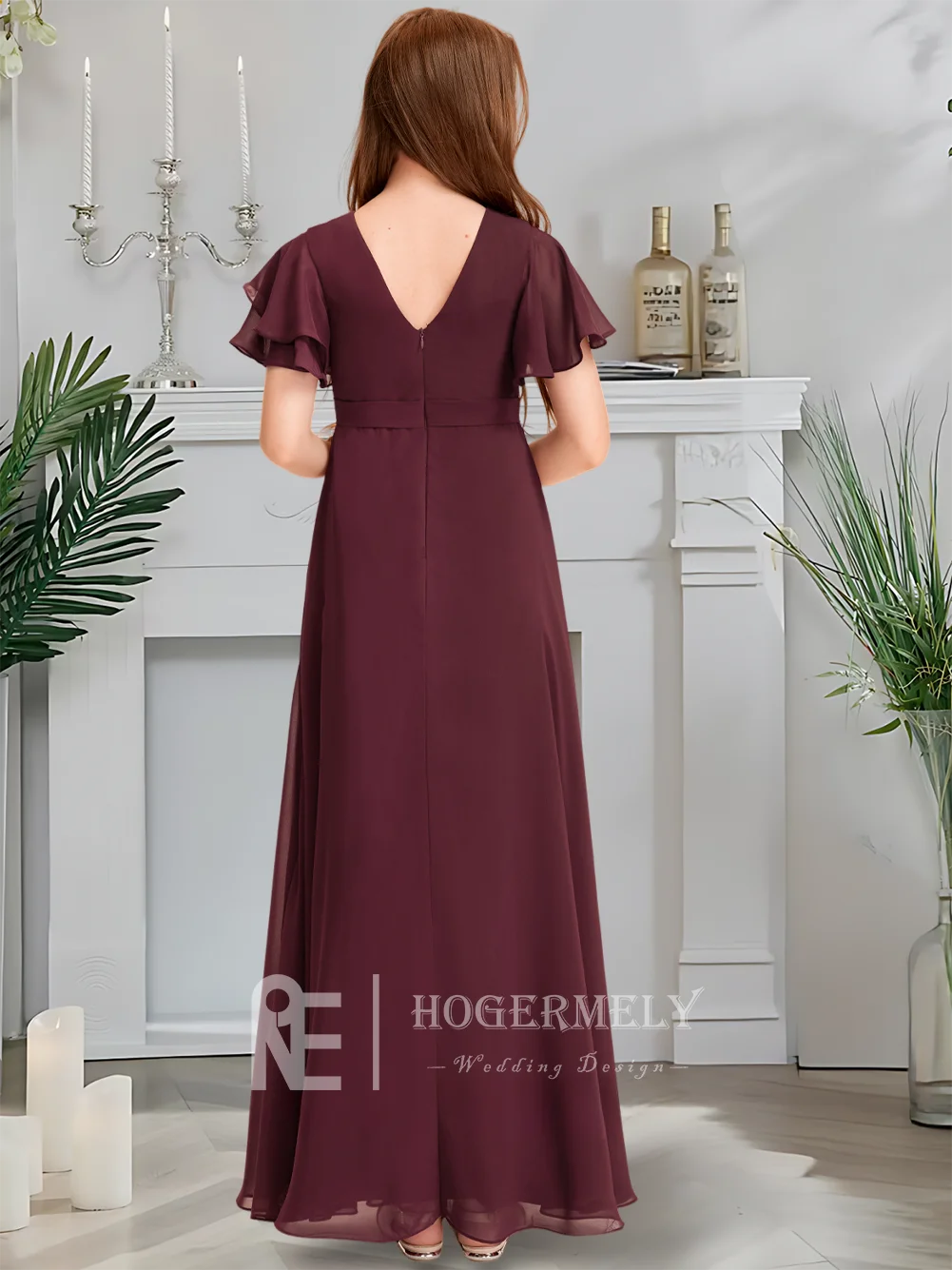 Роскошное платье подружки невесты для юниоров, платье русалки с цветочным узором для девочек, шифоновое платье длиной до пола с каскадными оборками, свадебное платье