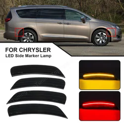 For Chrysler Pacifica 2017-2022 Voyager 2020-2022 Smoked Clear Lens Amber/Red Full LED Front & Rear Side Marker Light