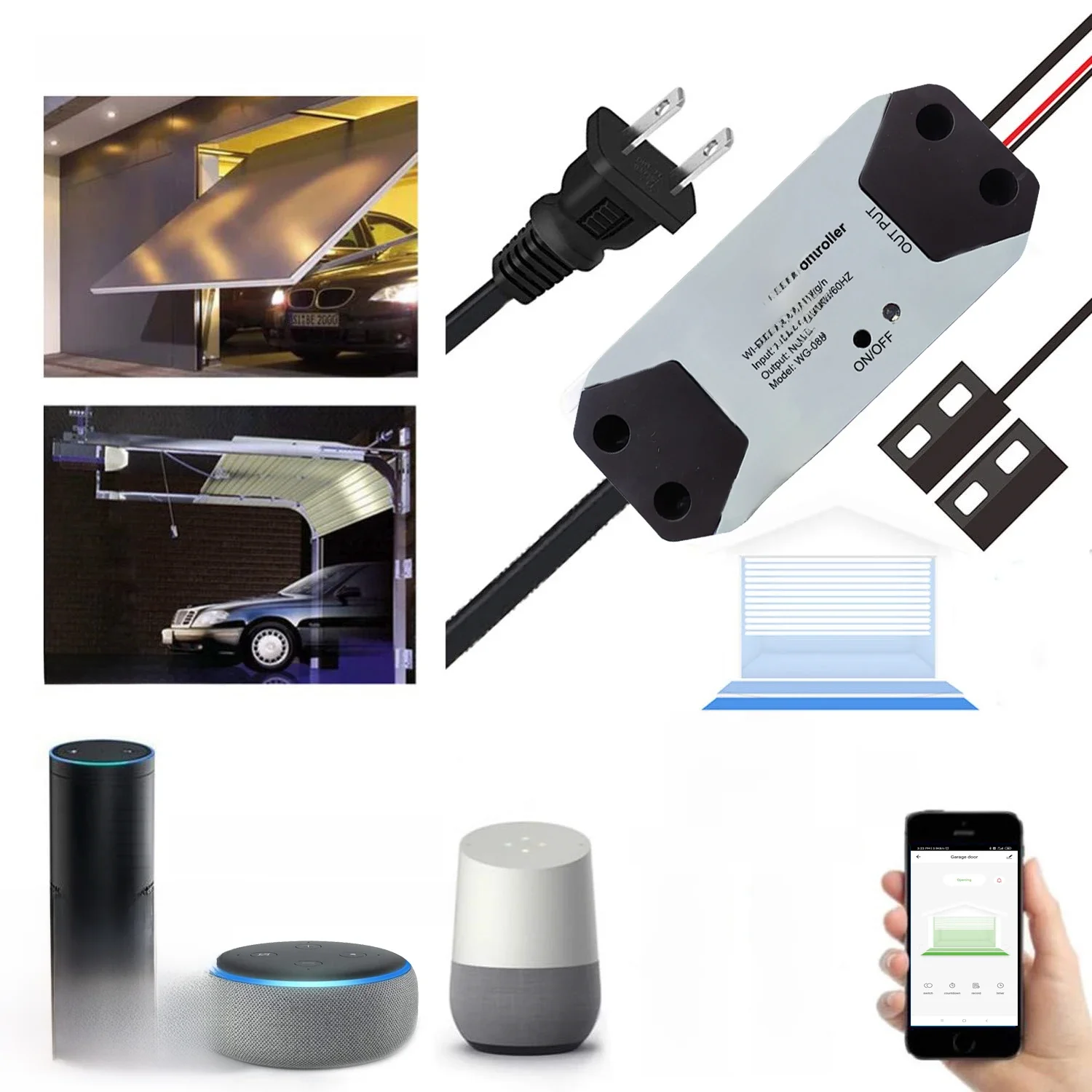 Wofea wifi interruptor inteligente abridor de porta da garagem controlador trabalho com alexa echo