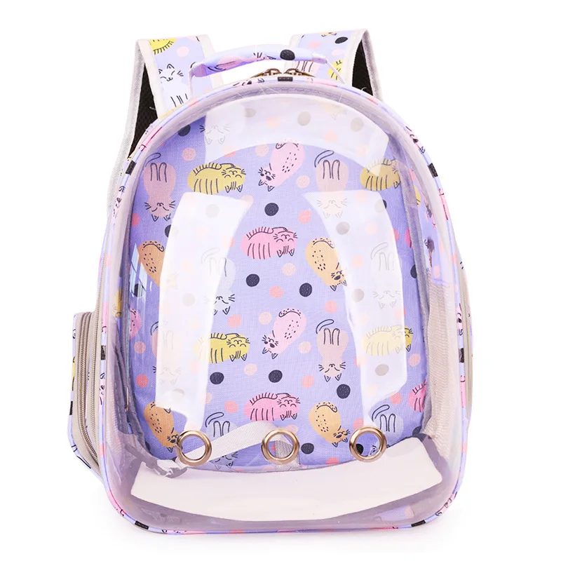 Mochila De Salida portátil para mascotas, bolsa transparente para cabina espacial, suministros para gatos, mochila transpirable