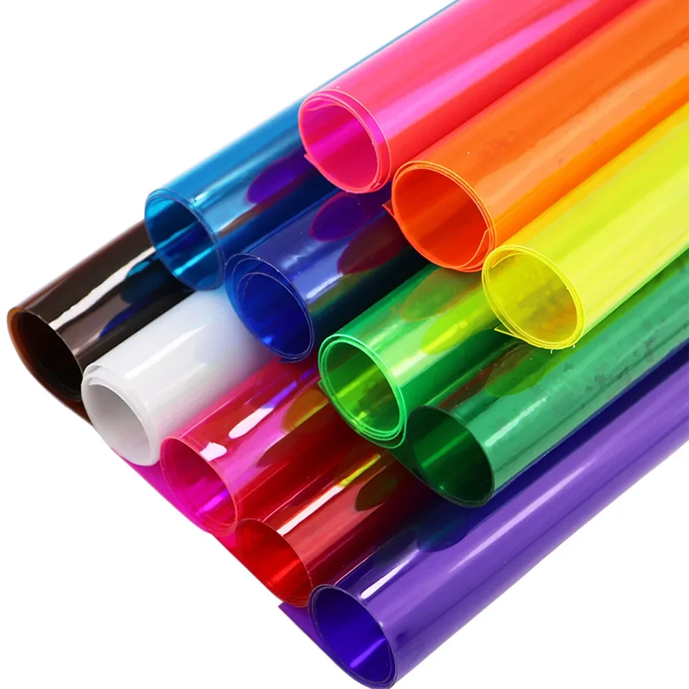 30x120cm Rolka Neonowy różowy Kolorowy przezroczysty PVC Folia winylowa Sztuczna skóra Tkanina Miękka szklana tkanina Wodoodporna do torby BH050 — zdjęcie 2