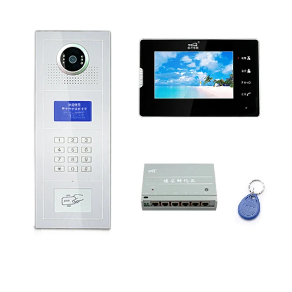 DIY 7 "TFT Led doorphone visual intercom system/ Video Intercom for Home IP Video Doorbell RFID/Password Unlock