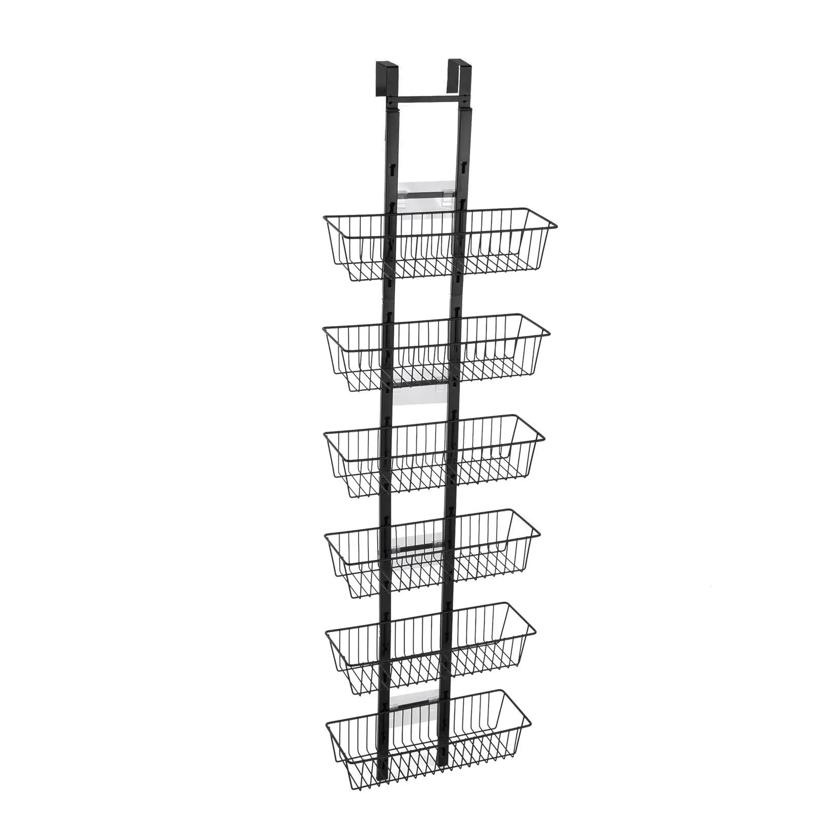 6-Tier Over The Door Organizer with Adjustable Basket, Spice Organizer for Pantry Door, Door Spice Rack for Kitchen, Living Room