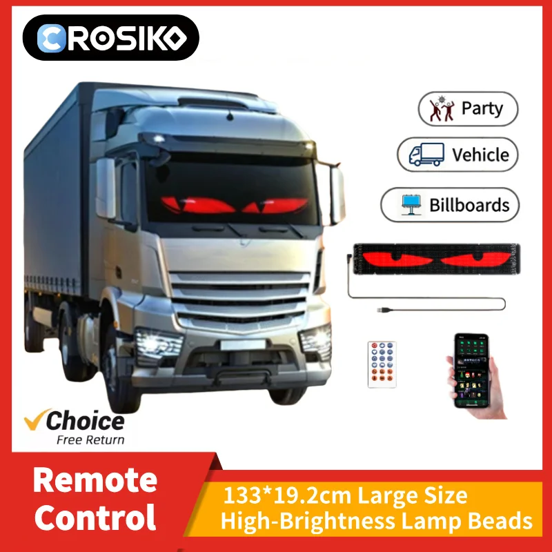 

CROSIKO K16-3 Программируемый гибкий светодиодный экран с Bluetooth для автомобилей и грузовиков - настраиваемый анимационный дисплей с классом защиты IP65