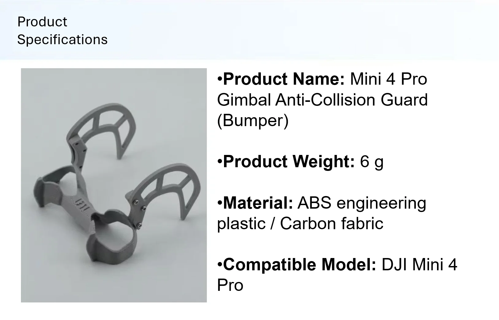 Ochraniacz gimbala do DJI Mini 4 Pro, osłona antykolizyjna, stabilna i wytrzymała, opcje z włókna węglowego i tworzywa sztucznego. — zdjęcie produktu 5