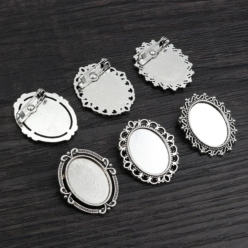 10 sztuk 13x18mm wewnętrzna rozmiar antyczne srebro platerowane broszka proste Cameo ustawienia bazy Charms wisiorek naszyjnik ustalenia — zdjęcie 2