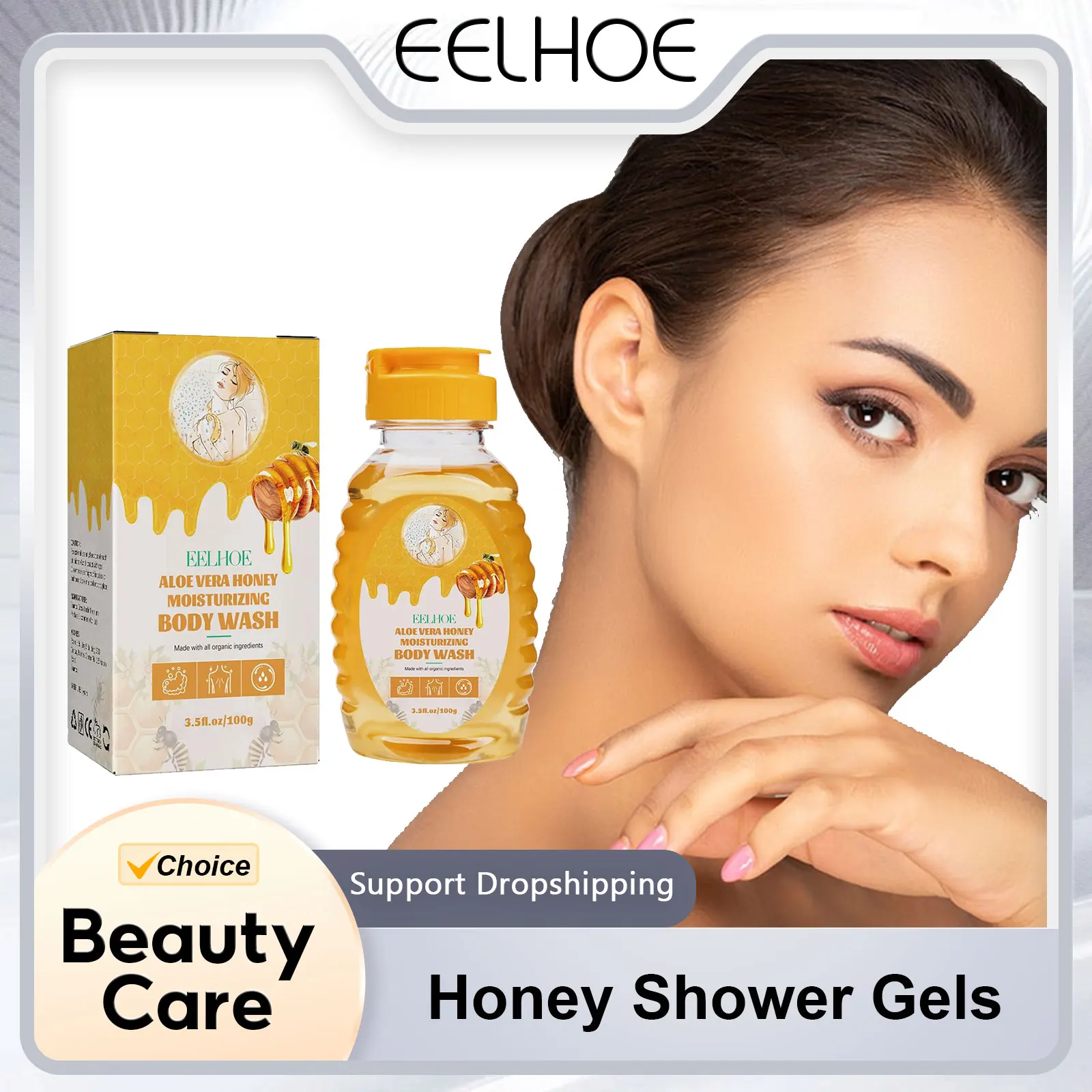 

Honey Shower Gels Refreshing Moisturizing Body Wash Smooth Gentle Cleansing Firming Skin Exfoliating Brighten Skin Bath Lotion