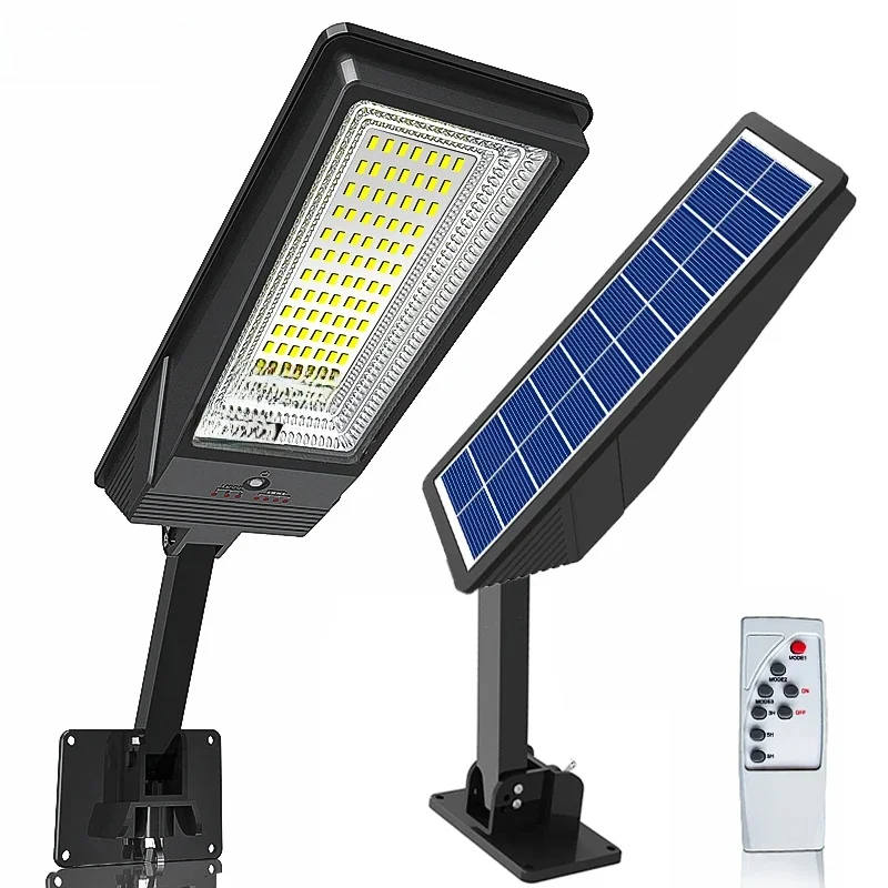 138LED lumière solaire avec télécommande 3 modes de fonctionnement réverbère solaire Super lumineux extérieur jardin étanche capteur de mouvement lampe solaire