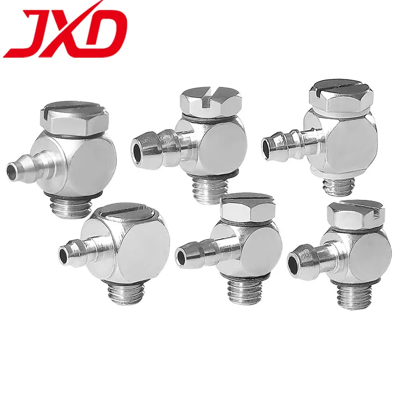 JXD SMC M-3ALU-4 M-5ALU-6 M-5ATHU-4 MHE6-M5 Thread M3 M5 Straight Hook Elbow Metal Joint Pneumatic Fitting Quick Connector