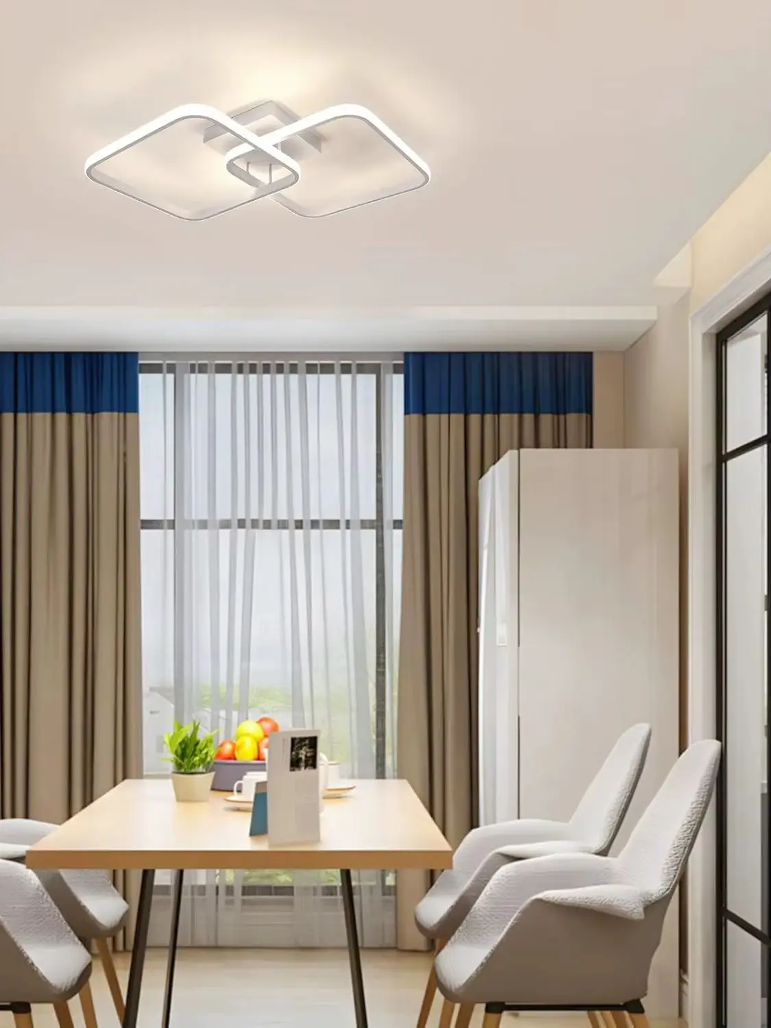 Dimmbare Deckenleuchte, ferngesteuerte Deckenleuchte 3000K-6500K, moderne quadratische LED-Deckenleuchte für Schlafzimmer und Wohnzimmer