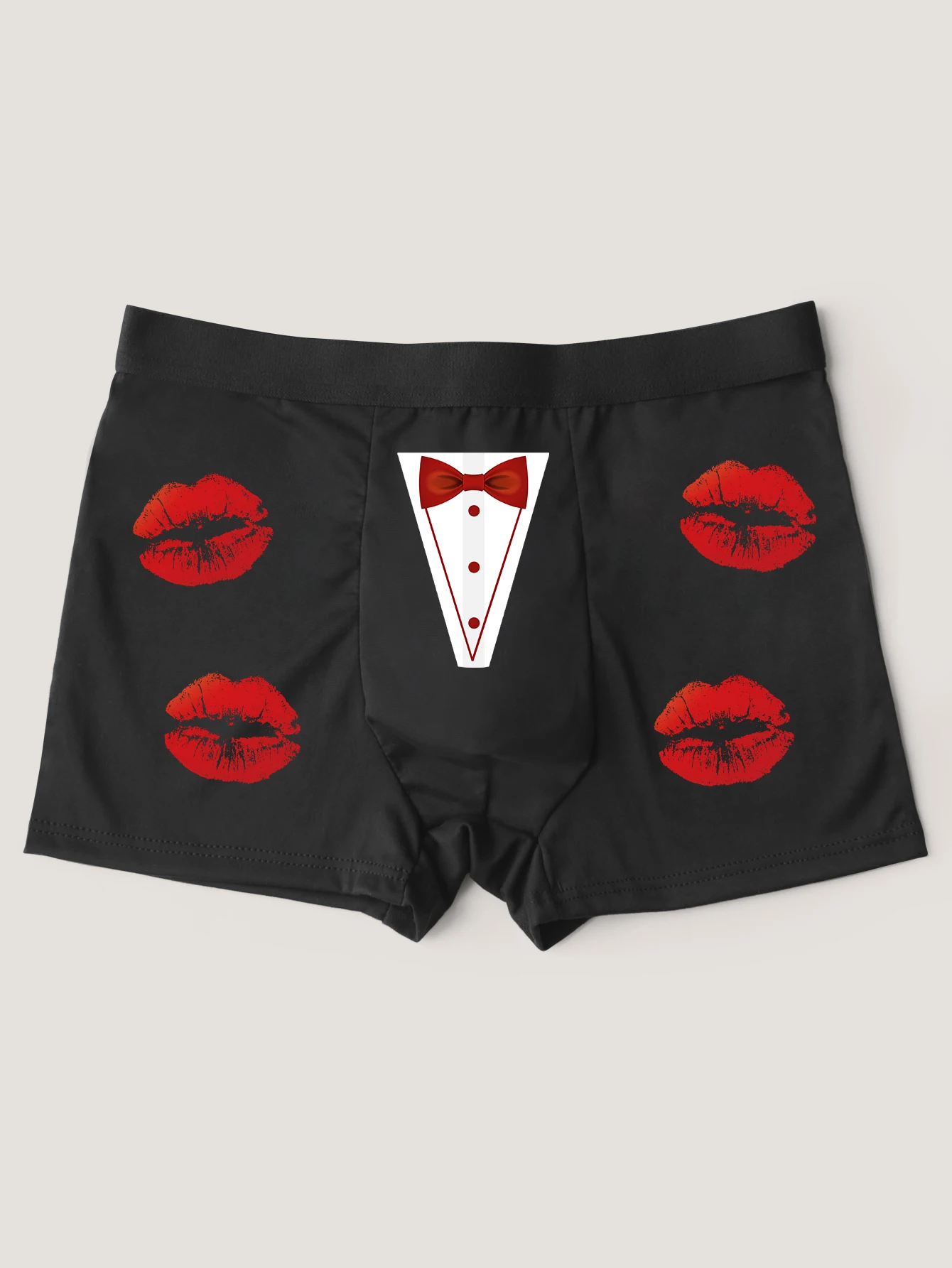 Men Boxer Briefs with Kisses Prints Funny Gift Idea for Men Dad Breathable Boxer Short Underpanty S M L XL XXL