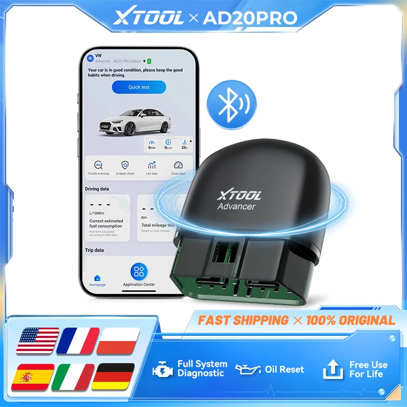 XTOOL AD20PRO OBD2 escáner comprobar luz del motor IOS y Android herramienta de diagnóstico de coche lector de código de prueba de batería actualización gratuita de por vida